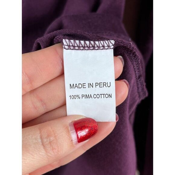 Left Coast Tee Mens 1/4 Zip Pullover Long Sleeve Casual Shirt Medium Purple - Picture 8 of 10